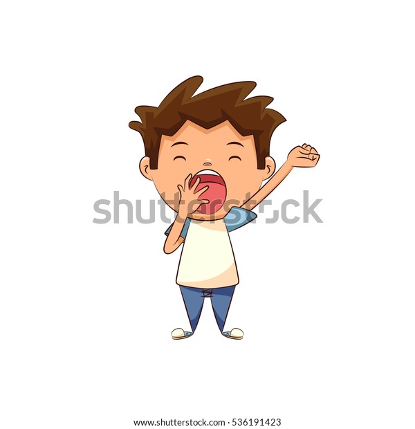 하품하는 아이 스톡 벡터(로열티 프리) 536191423