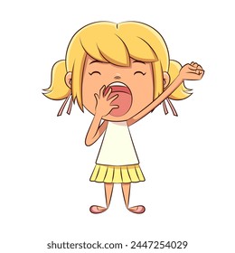 Child yawning, stretching, tired, boring, sleepy, exhausted