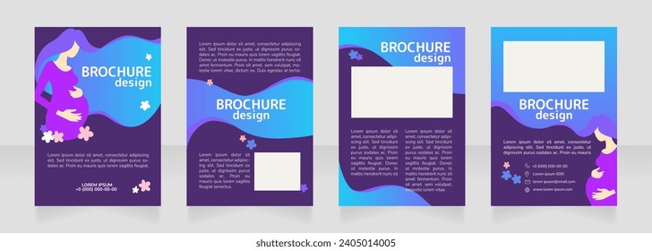Childbirth education blank brochure design. Template set with copy space for text. Premade corporate reports collection. Editable 4 paper pages