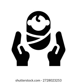 ícone de glifo de parto gráfico vetorial de ilustração. Elemento simples ilustração vetor gráfico, adequado para aplicativo, sites e apresentações isolados no fundo branco