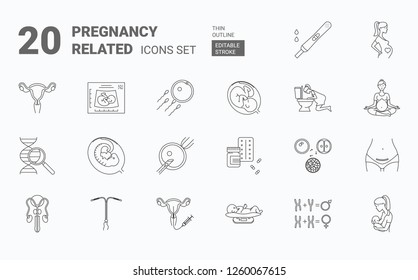 Childbirth Icon Set Pregnancy Birth Related Stock Vector (Royalty Free ...