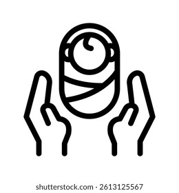 childbirth line icon illustration vector graphic. Simple element illustration vector graphic, suitable for app, websites, and presentations isolated on white background