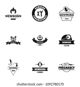 Childbirth logo set. Simple set of 9 childbirth vector logo for web isolated on white background