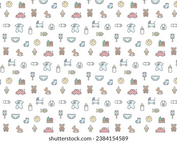 Childcare baby products wallpaper pattern illustration