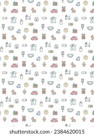 Childcare baby products wallpaper pattern illustration