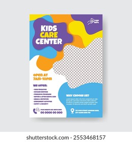 Childcare center and daycare editable print flyer or poster template,
Babysitter or Nanny Services vertical flyer, poster, leaflet, brochure cover design 