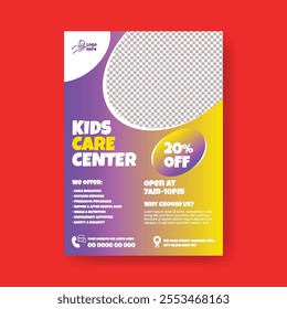 Childcare center and daycare editable print flyer or poster template,
Babysitter or Nanny Services vertical flyer, poster, leaflet, brochure cover design 