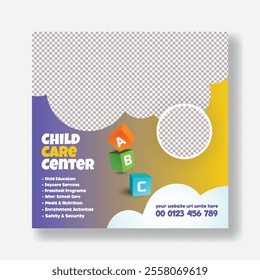 Childcare center and daycare editable social media post banner ads, promotional advertisements template,
Babysitter or Nanny Services web banner, posts, leaflet, square flyer design 