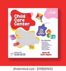 Childcare center and daycare editable social media post banner ads, promotional advertisements template,
Babysitter or Nanny Services web banner, posts, leaflet, square flyer design 