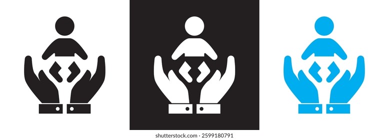 Childcare icon. Vector illustration. isolated on white and black background. EPS 10