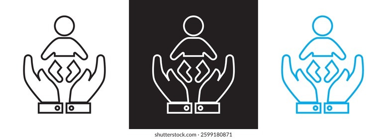 Childcare icon. Vector illustration. isolated on white and black background. EPS 10