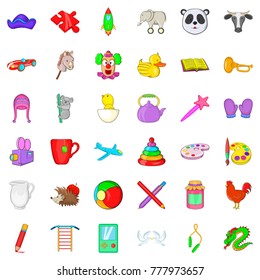Childcare icons set. Cartoon style of 36 childcare vector icons for web isolated on white background