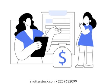 Childcare subsidy abstract concept vector illustration. Child care financial help, daycare subsidy application, rebate program, subsidized preschool, family payment assistance abstract metaphor.