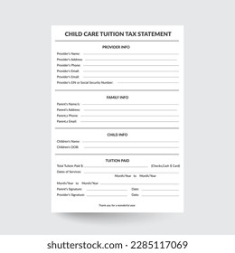 ChildCare Tax Statement,Child tax statement,Daycare tax form,Daycare tax,Childcare Form,Printable Daycare,Daycare Provider,Daycare Payment Form,Tuition Receipt