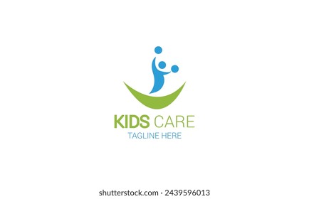 Kinderbetreuung Vektor-Logo mit alternativen Farben und Visitenkartenvorlage