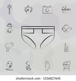 Childe diapers concept line icon. Universal set of maternity for website design and development, app development