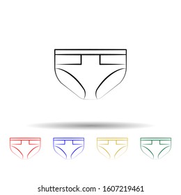 Childe diapers multi color style icon. Simple thin line, outline vector of maternity icons for ui and ux, website or mobile application