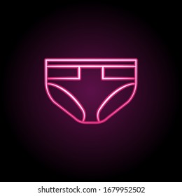Childe diapers neon icon. Simple thin line, outline vector of maternity icons for ui and ux, website or mobile application