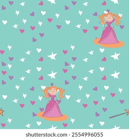 Childeran seamless repeat design vector art illusartion hand drawn 