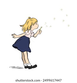 childern or girl playing illustration vector