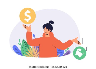 Childfree by choice web concept with flat cartoon people for website design.