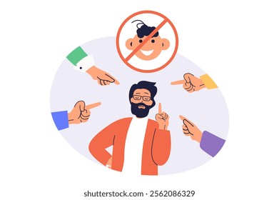 Childfree by choice web concept with flat cartoon people for website design.