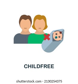 Icono plano sin niños. Signo de elemento coloreado de la colección de familia. Señal de icono sin niños para diseño web, infografía y más.