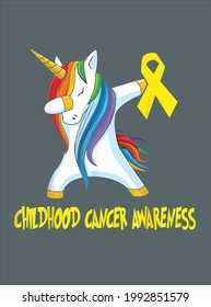 Childhood Cancer Awareness Dabbing Unicorn Gift For Warrior design vector illustration for use in design and print poster canvas