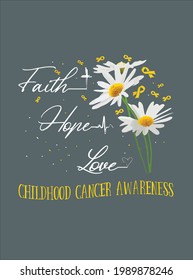 Childhood Cancer Awareness Faith Hope Love Awareness design vector illustration for use in design and print poster canvas