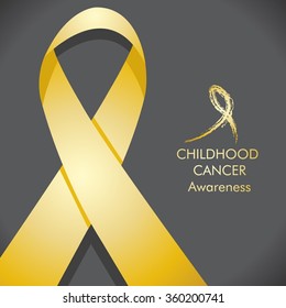 Childhood Cancer Awareness Gold Ribbon Color Stock Vector (Royalty Free ...