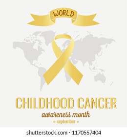 Childhood cancer awareness month card or background. vector illustration.