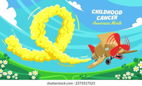 Childhood Cancer Awareness Month with a Card Board Plane