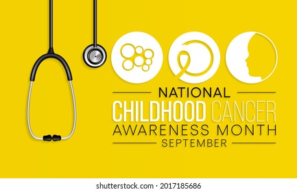 Childhood Cancer awareness month (CCAM) is observed every year in September to recognize the children and families affected by cancers. Vector illustration