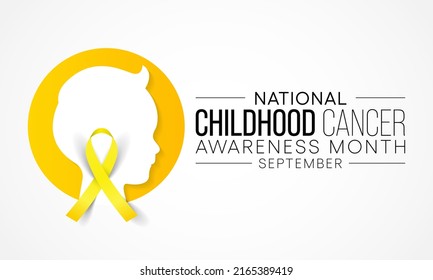 Childhood Cancer awareness month (CCAM) is observed every year in September to recognize the children and families affected by cancers. Vector illustration