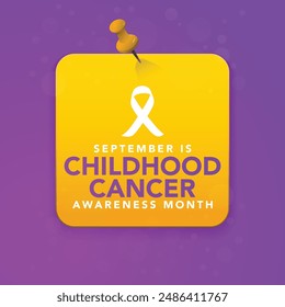 Childhood Cancer awareness month (CCAM) is observed every year in September to recognize the children and families affected by cancers. Vector illustration
