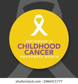 Der Childhood Cancer Awareness Month (CCAM) wird jedes Jahr im September veranstaltet, um die von Krebs betroffenen Kinder und Familien zu erkennen. Vektorillustration
