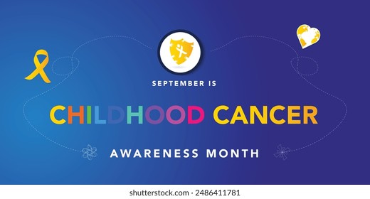 Childhood Cancer awareness month (CCAM) is observed every year in September to recognize the children and families affected by cancers. Vector illustration
