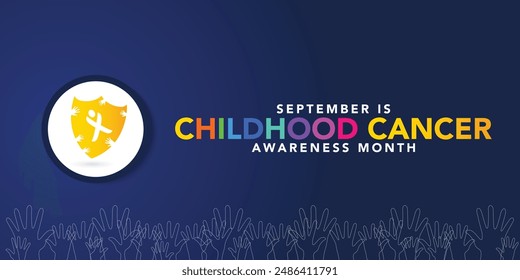 Childhood Cancer awareness month (CCAM) is observed every year in September to recognize the children and families affected by cancers. Vector illustration
