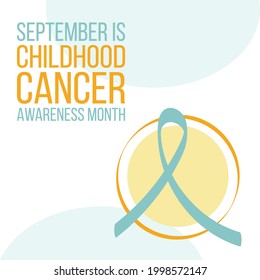 Childhood cancer awareness month concept. Banner with gold ribbon awareness and text. Vector illustration. 