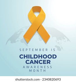 Childhood cancer awareness month design template good for celebration. yellow ribbon design. ribbon illustration. awareness design. flat vector. eps 10.