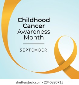 Childhood cancer awareness month design template good for celebration. yellow ribbon design. ribbon illustration. awareness design. flat vector. eps 10.