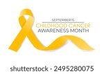 Childhood cancer awareness month is observed every September to honor cancer-affected children and families. Vector illustration. Banner design.