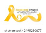 Childhood cancer awareness month is observed every September to honor cancer-affected children and families. Vector illustration. Banner design.