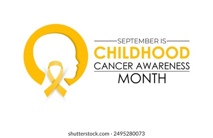 Cada mes de septiembre se celebra un mes de concienciación sobre el cáncer infantil para rendir homenaje a los niños y las familias afectados por el cáncer. Ilustración vectorial. Diseño de Anuncio.