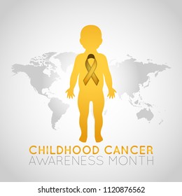 Childhood Cancer Awareness Month vector logo icon illustration