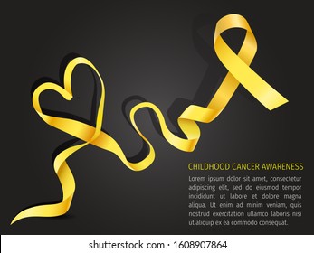 Childhood cancer awareness month vector design. Childhood cancer day. Childhood cancer ribbon.