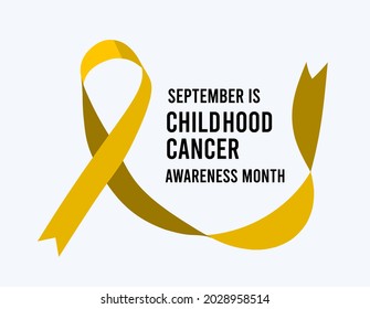 Childhood Cancer Awareness Month. Vector illustration with yellow ribbon