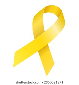 Childhood cancer awareness yellow ribbon on dark Vector Image