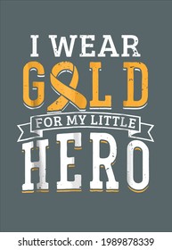 Childhood Cancer Awareness Survivor Support Gold Hero design vector illustration for use in design and print poster canvas