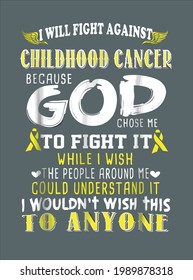 Childhood Cancer Awareness T For Mom Dad Kid design vector illustration for use in design and print poster canvas